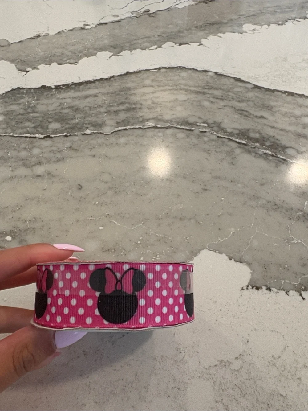 Pink Minnie Mouse Polka Dot Ribbon for Kids Accessories